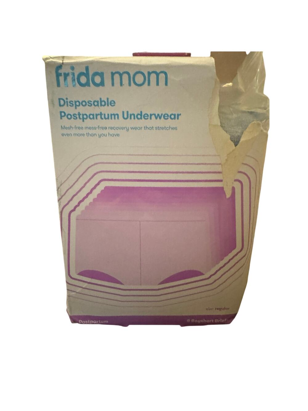 6X Frida Mom Disposable Postpartum Underwear Regular Size  8 boyshort Briefs NWB